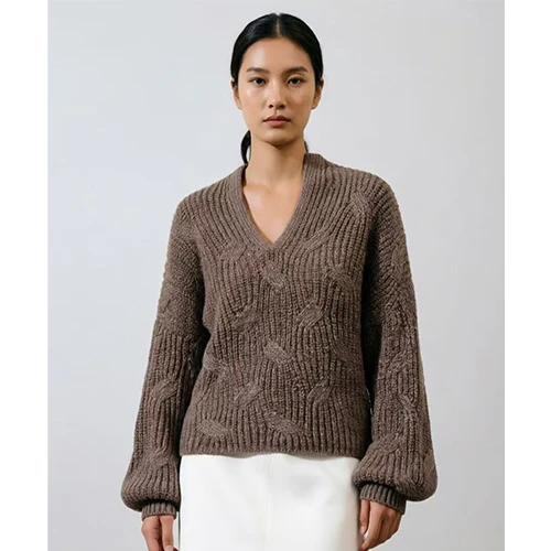 Balloon Sleeve Cable Knit Sweater Fall Balloon Sleeve Cable Knit Sweater Fall