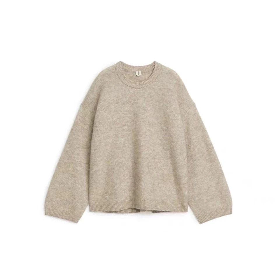 Sweater Rajutan Turtleneck Berjalur Pereka Wanita