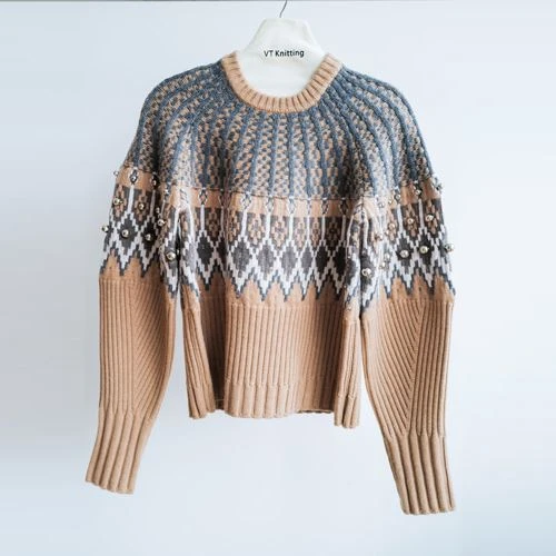 Sweater Knit Kabel Hitam Bersaiz Besar