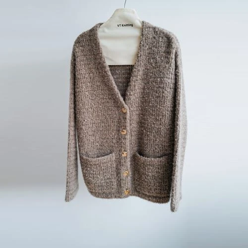 Sweater Knit V Neck Bersaiz Besar