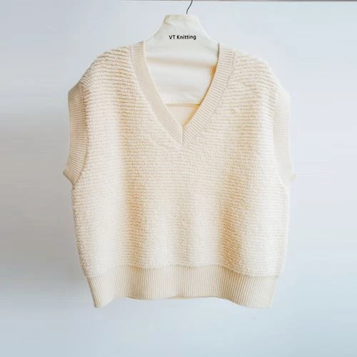 Sweater Turtleneck Knit Kabel Tanpa Lengan
