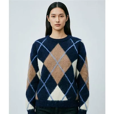 Argyle Sweater Wanita