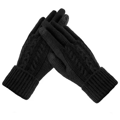 Sarung Tangan Knit Kabel Hitam