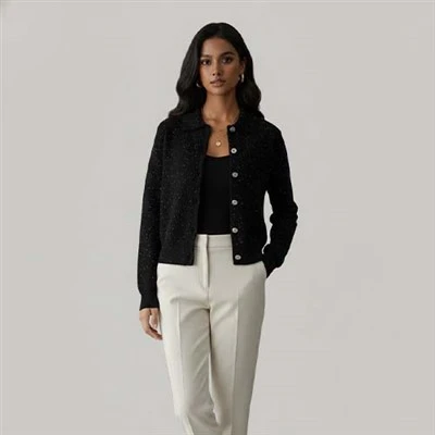 Sweater Leher V Merino Wanita